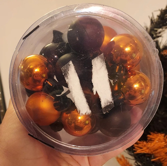 Mini 19 inch Halloween Orange & Black Decorative Tree with 16 Ornaments - Picture 4 of 8